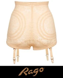 Rago 6197 Lacette Extra Firm Shaping Brief Panty With Garters -Fashionable Home Wear Rago 6197 Beige.BV