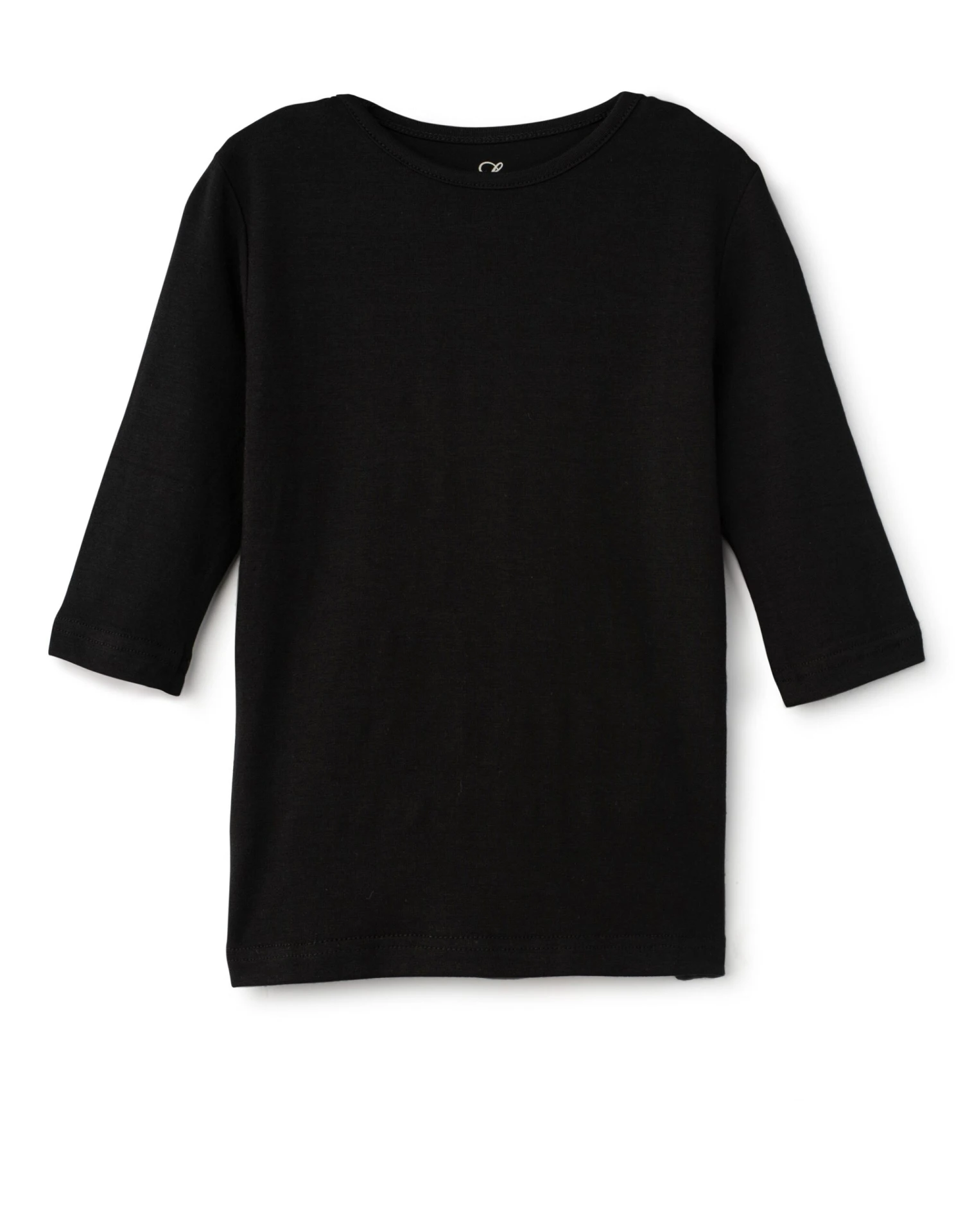 Kids Pima Cotton 3/4 Sleeve Ribbed Crew Neck Shell 2 Kids Pima Cotton 3/4 Sleeve Ribbed Crew Neck Shell - Image 2