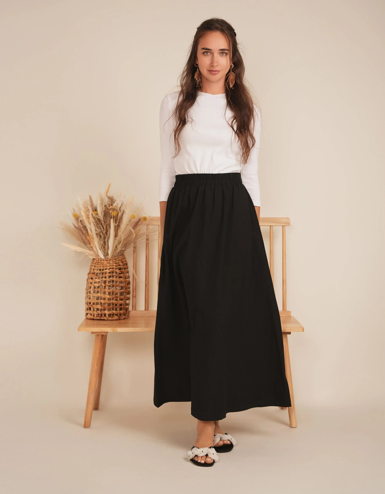 Linen Maxi Pull On Skirt 1 Linen Maxi Pull On Skirt