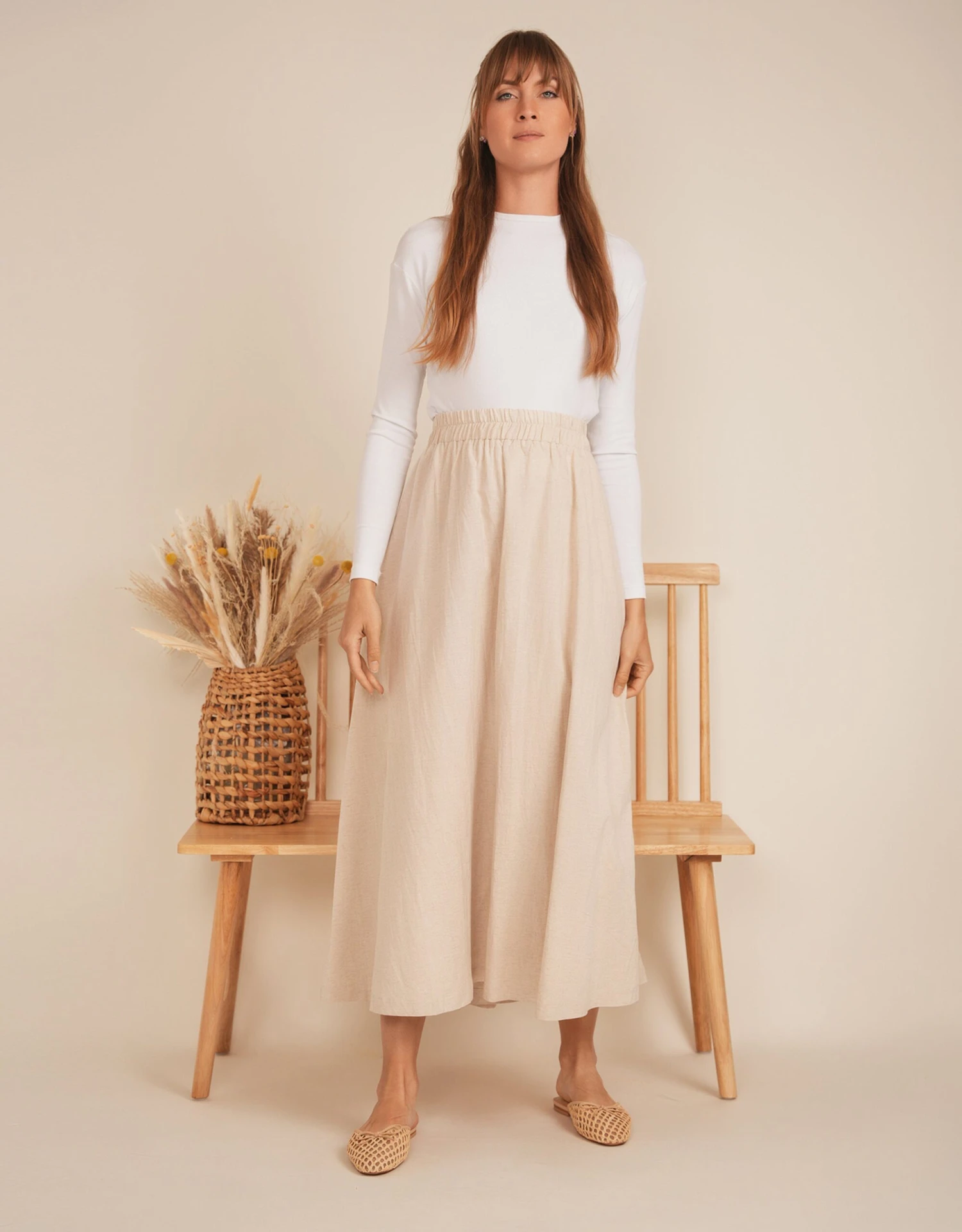 Linen Maxi Pull On Skirt 2 Linen Maxi Pull On Skirt - Image 2