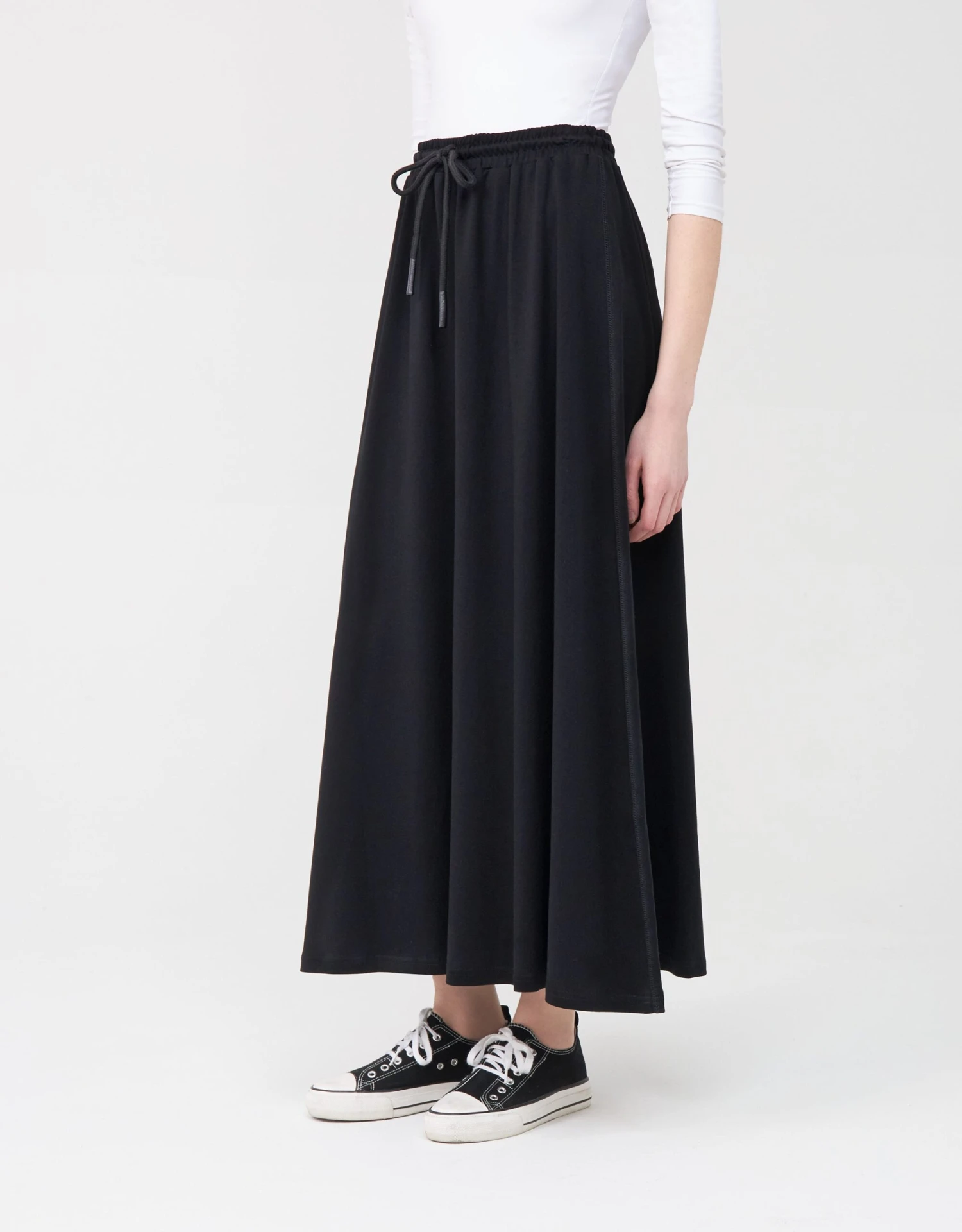 33"-37" Jersey Skirt With Elastic Drawstring Waist 1 33"-37" Jersey Skirt With Elastic Drawstring Waist