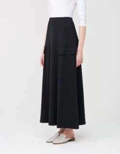 29"-33"-37" Jersey Aline Skirt With Elastic Waist And Cargo Pockets 5 29"-33"-37" Jersey Aline Skirt With Elastic Waist And Cargo Pockets -Fashionable Home Wear SKSP243B AlineCargo.Blk