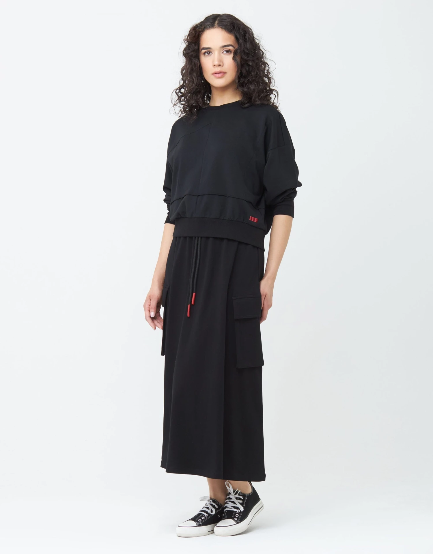 29"-33"-37" Jersey Skirt With Elastic Drawstring Waist And Cargo Pockets 2 29"-33"-37" Jersey Skirt With Elastic Drawstring Waist And Cargo Pockets - Image 2