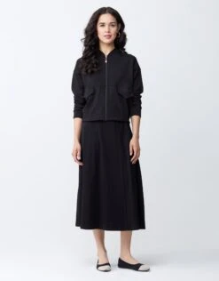 SuperSoft Cargo Bomber Jacket With Red Zipper Pull Black 5 SuperSoft Cargo Bomber Jacket With Red Zipper Pull Black -Fashionable Home Wear SSP2428B CargoZipJacket.BlkRedZip