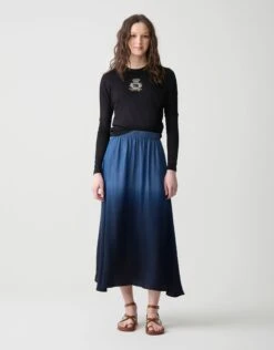33" - 39" Elastic Waist Soft Skirt Ombré Blue Denim 5 33" - 39" Elastic Waist Soft Skirt Ombré Blue Denim -Fashionable Home Wear SSP2546 2108 JewelCrestSweatshirt2
