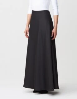 Satin Maxi Dress Shabbos Robe Two Piece Set -Fashionable Home Wear SatinSkirt.FromSet.Black