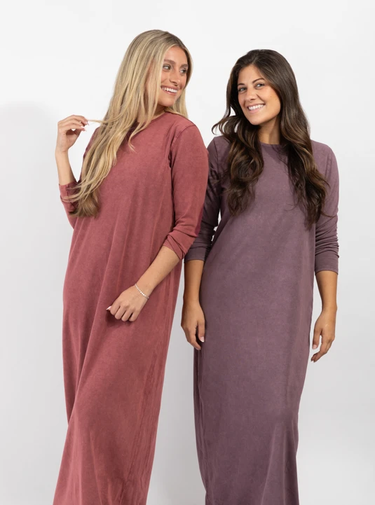 Lotus Plum Washed Nightgown 2 Lotus Plum Washed Nightgown - Image 2