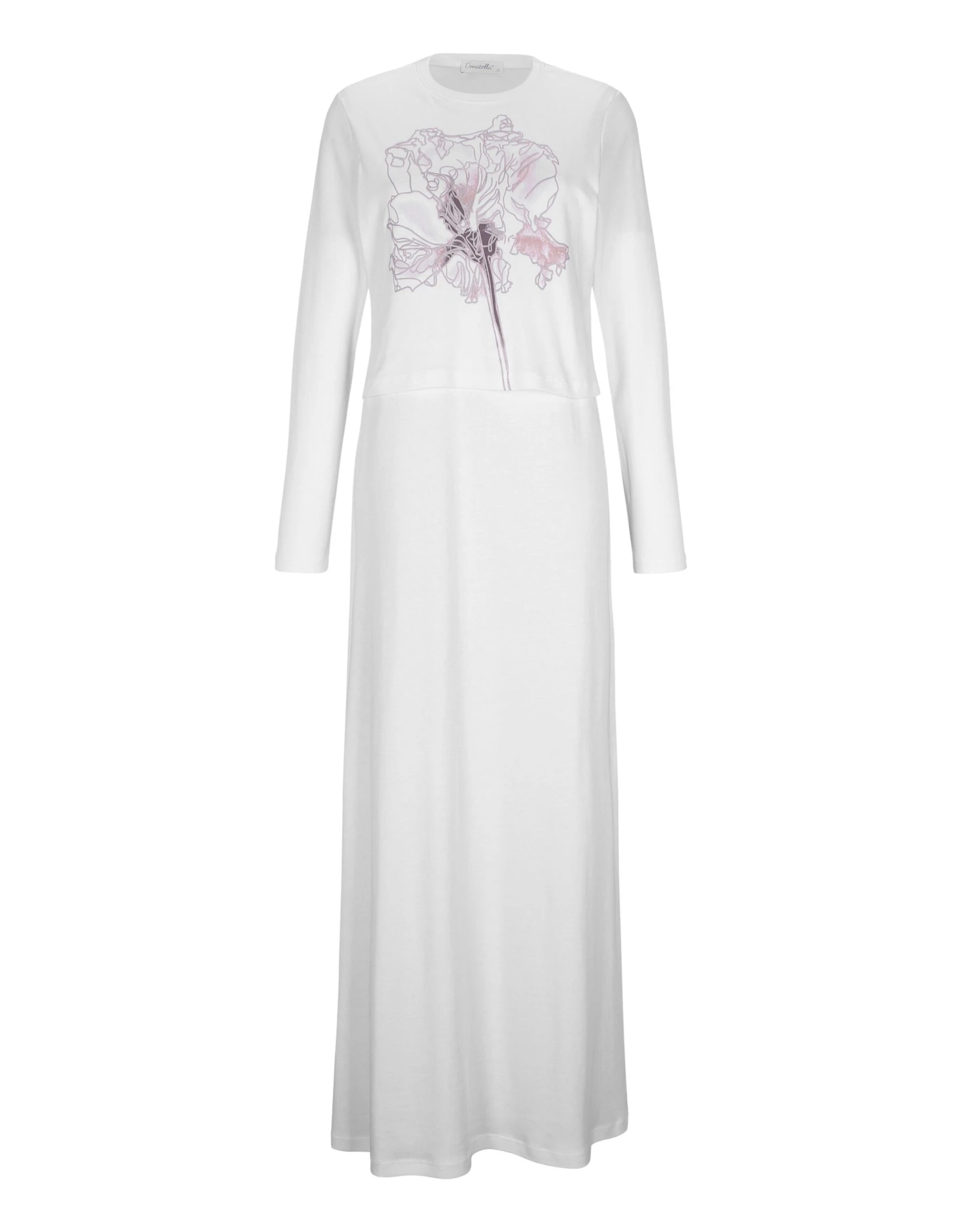 Nursing Bolero Nightgown With Floral Motif White 1 Nursing Bolero Nightgown With Floral Motif White