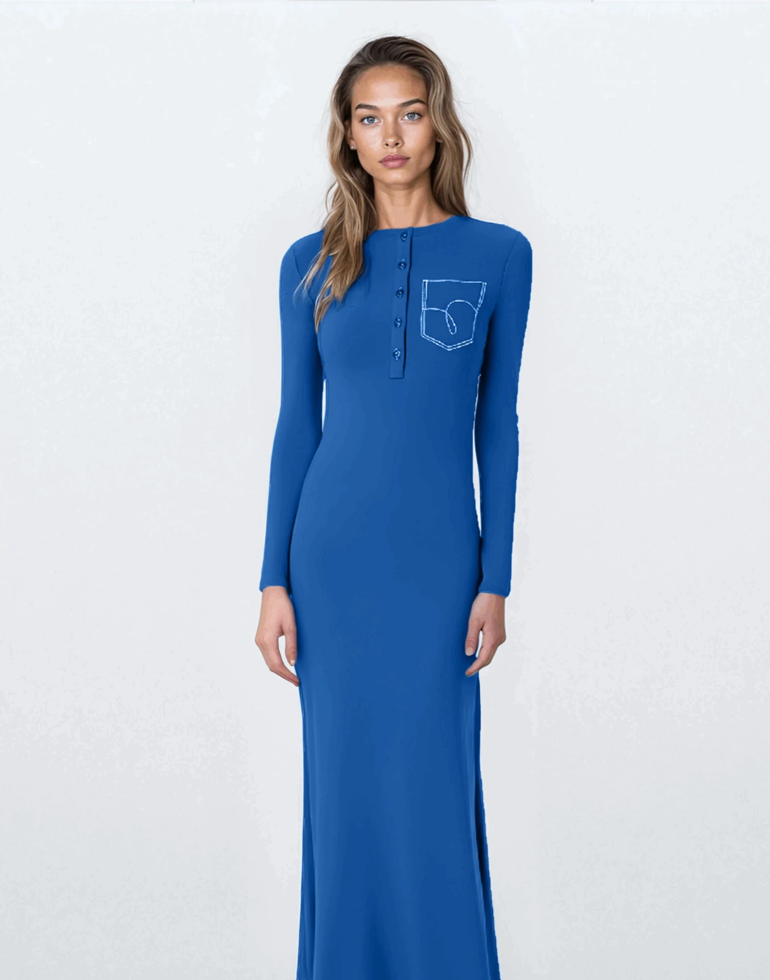 Crimson Pocket Button Down Nightgown 2 Crimson Pocket Button Down Nightgown - Image 2