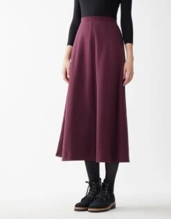 34" Ponte Center Seamed Skirt Burgundy