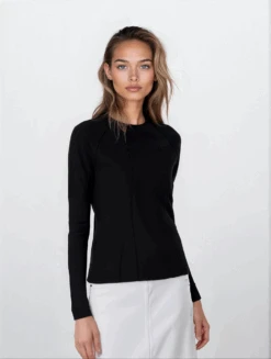 Ribbed Dolman Sleeve Top -Fashionable Home Wear TLSP1516 BLACK r000 a000 whitedenimskirt Kylie LightStudio