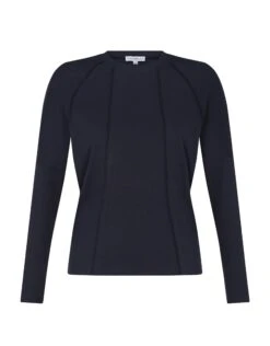 Ribbed Dolman Sleeve Top -Fashionable Home Wear TLSP1516 DARKNAVY r000 a000 2