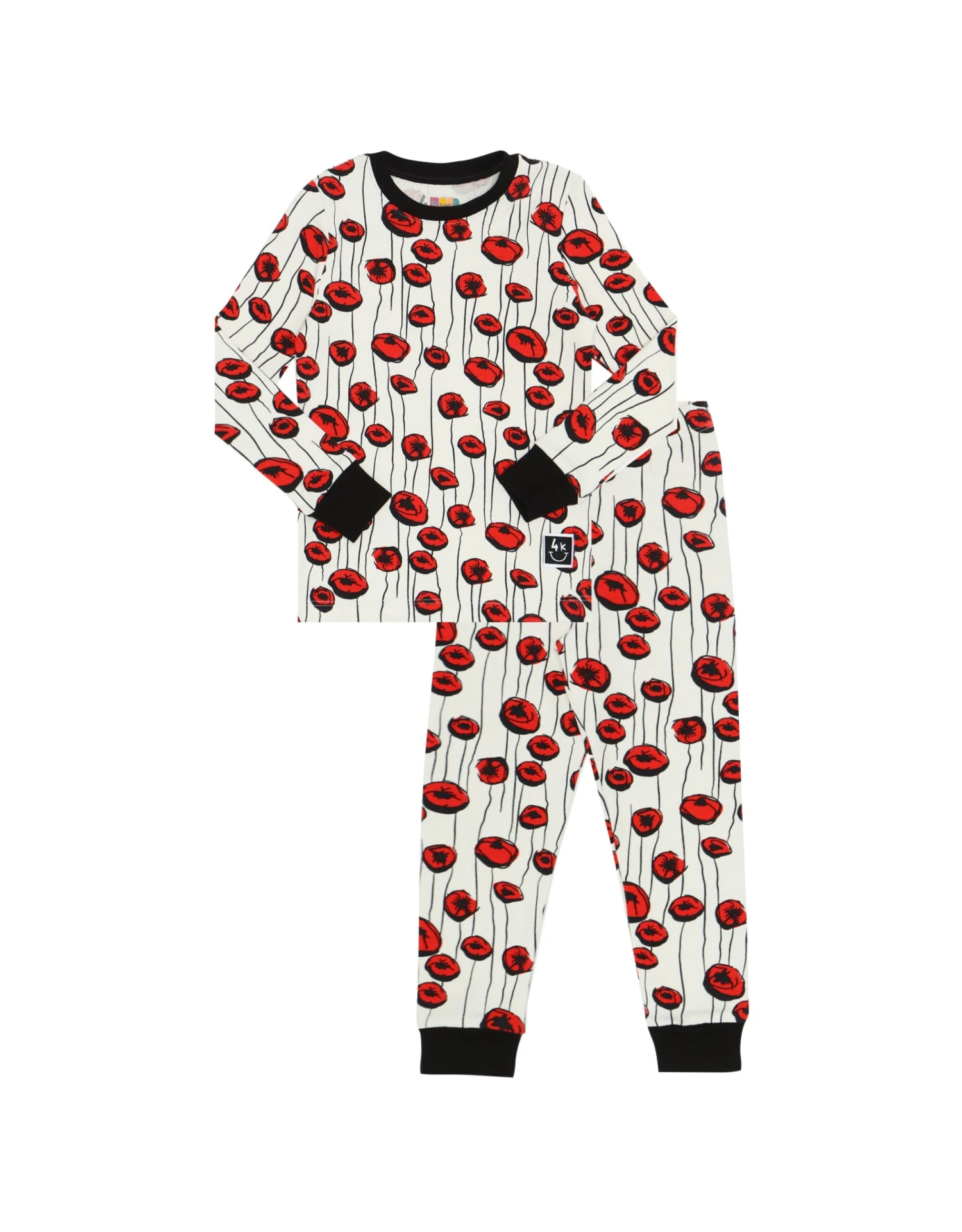Pima Cotton Poppies Kids Pajamas Legging Playwear Set 1 Pima Cotton Poppies Kids Pajamas Legging Playwear Set