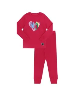 Pima Cotton Enjoy Pinks Kids Pajamas Legging Playwear Set Hot Pink