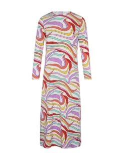 Pima Cotton Kaleidoscope Kids And Teen Nightgown Lounger Pink Multi