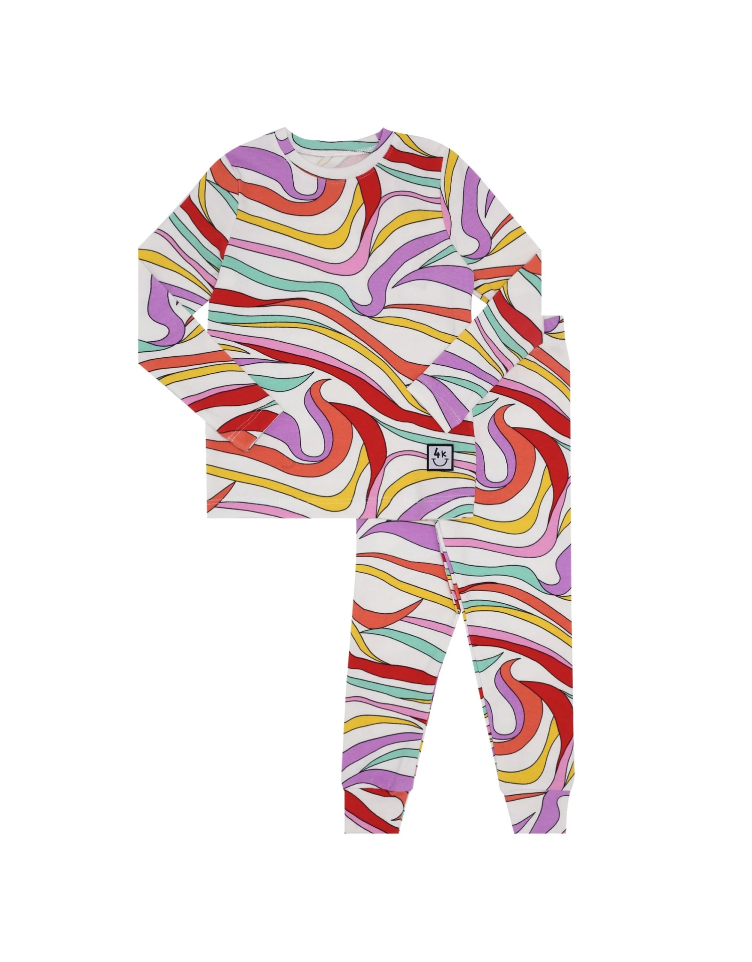 Pima Cotton Kaleidoscope Kids Pajamas Legging Playwear Set Pink Multi 1 Pima Cotton Kaleidoscope Kids Pajamas Legging Playwear Set Pink Multi