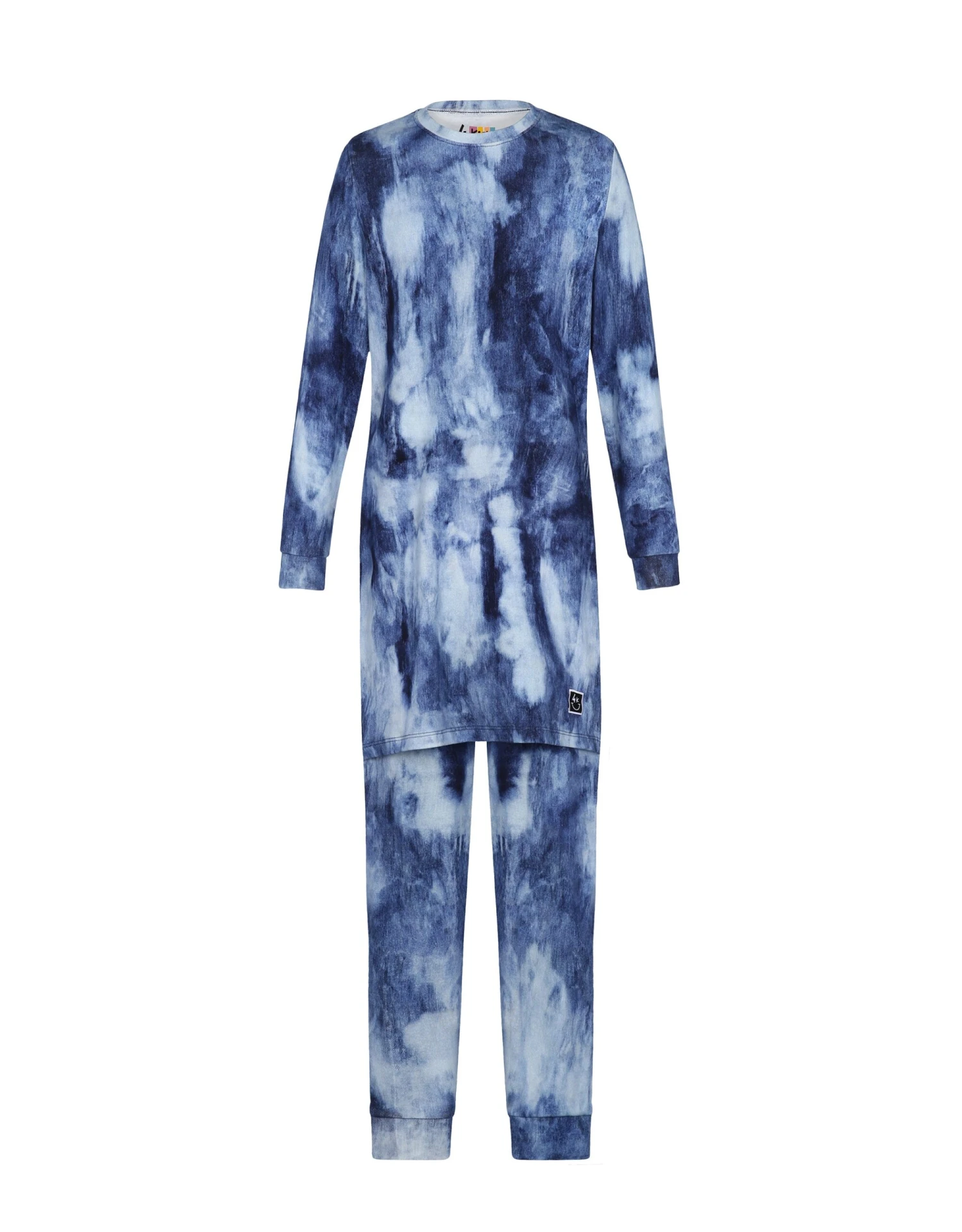 Pima Cotton Kids Tunic Pajamas Legging Set Denim Wash Blue 1 Pima Cotton Kids Tunic Pajamas Legging Set Denim Wash Blue