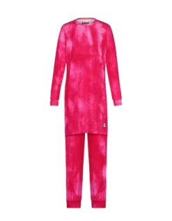 Pima Cotton Kids Tunic Pajamas Legging Set Denim Wash Pink