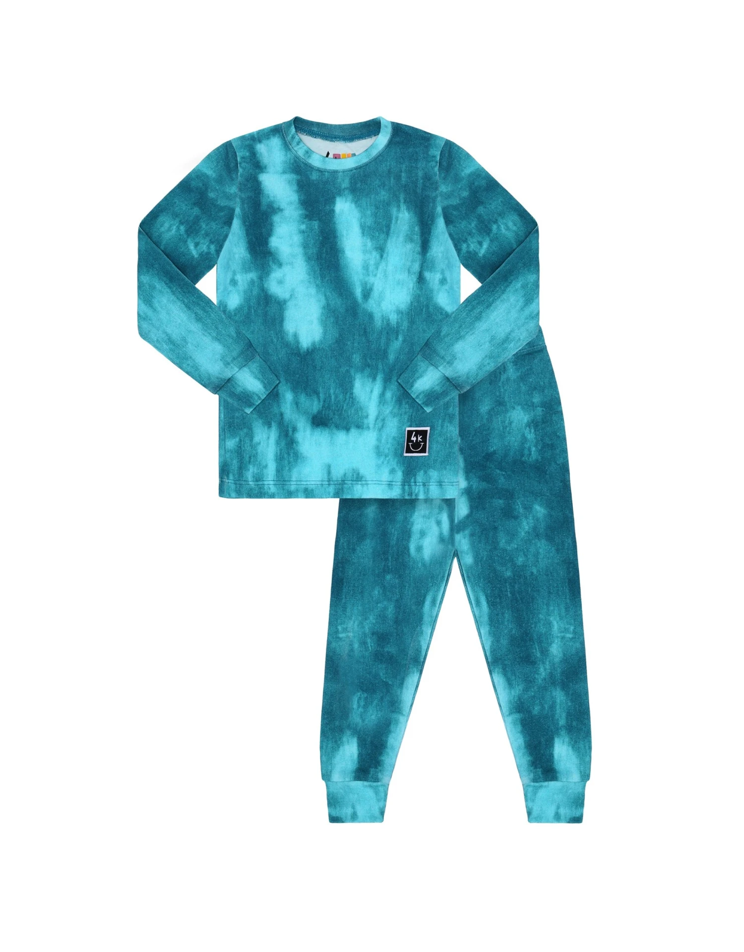 Pima Cotton Kids Pajamas Legging Playwear Set Denim Wash Teal 1 Pima Cotton Kids Pajamas Legging Playwear Set Denim Wash Teal