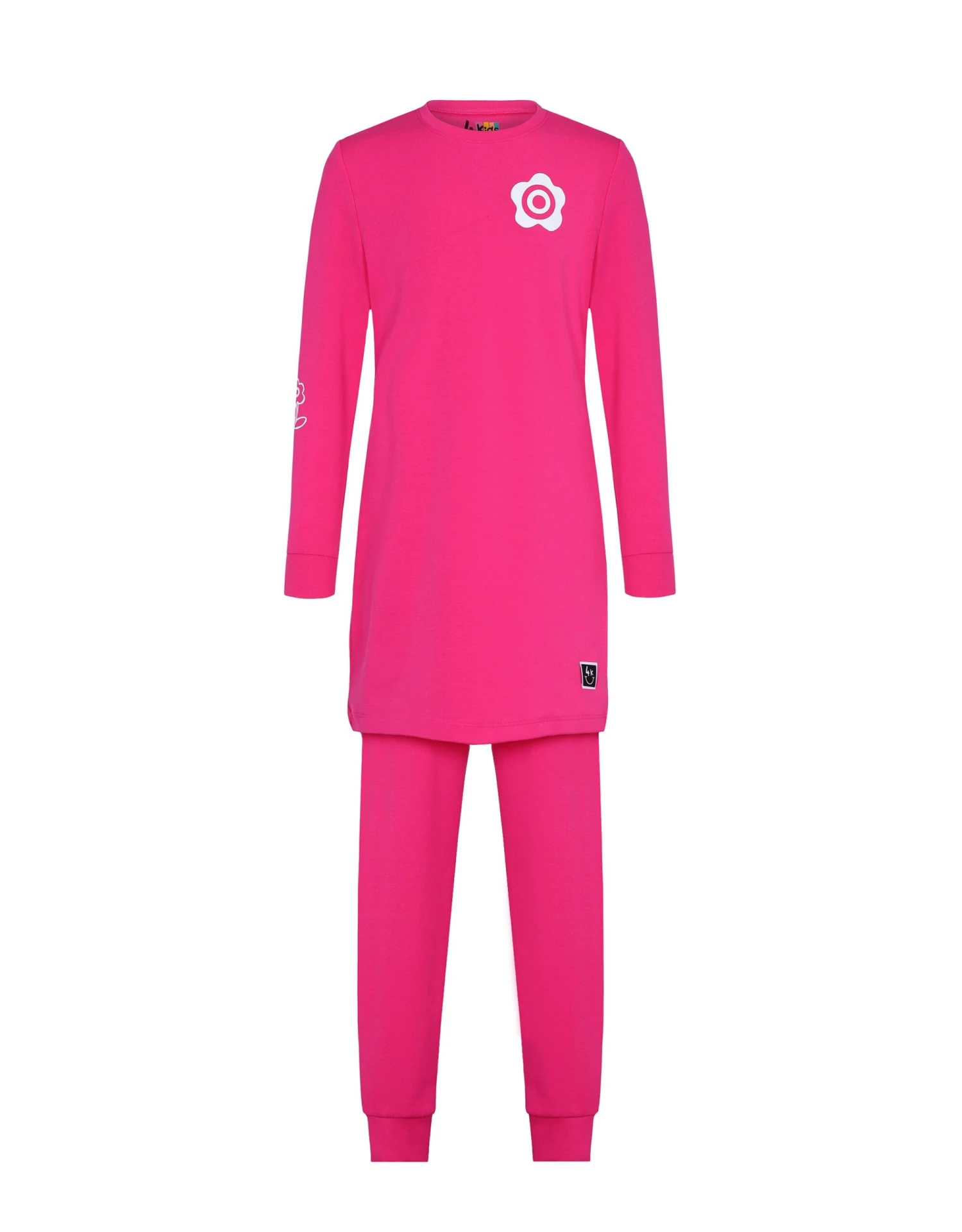 Pima Cotton Kids Tunic Pajamas Legging Set Daisy Dips Pink 1 Pima Cotton Kids Tunic Pajamas Legging Set Daisy Dips Pink