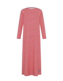 Pima Cotton Kids And Teen Nightgown Lounger With Stitched Seams Red Pink