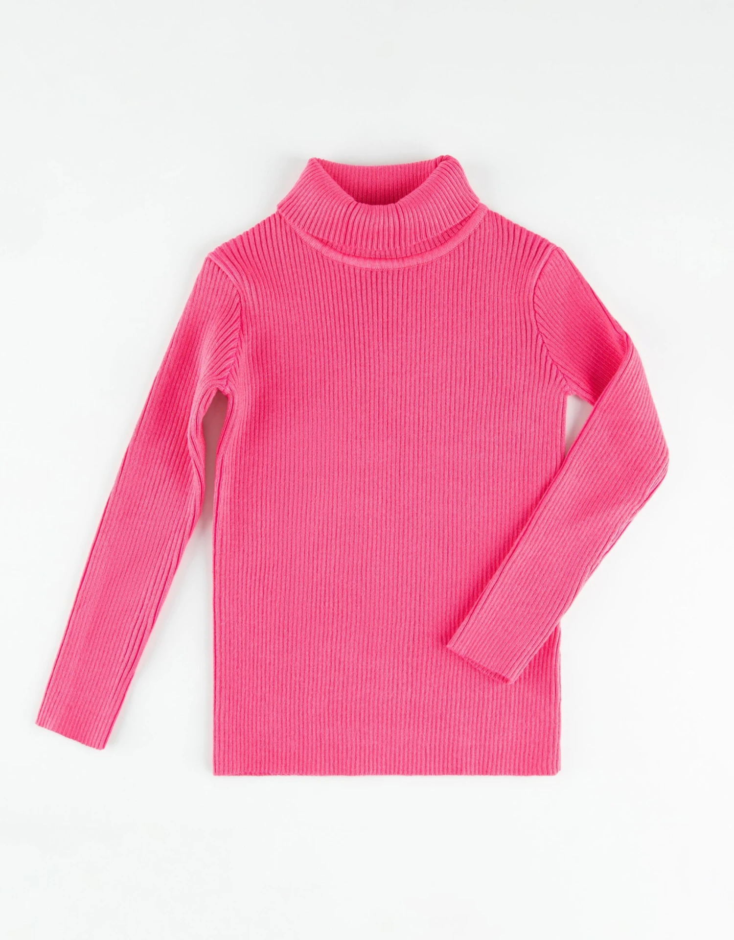 Kids Rib Knit Turtle Neck Sweater Bright Pink 1 Kids Rib Knit Turtle Neck Sweater Bright Pink