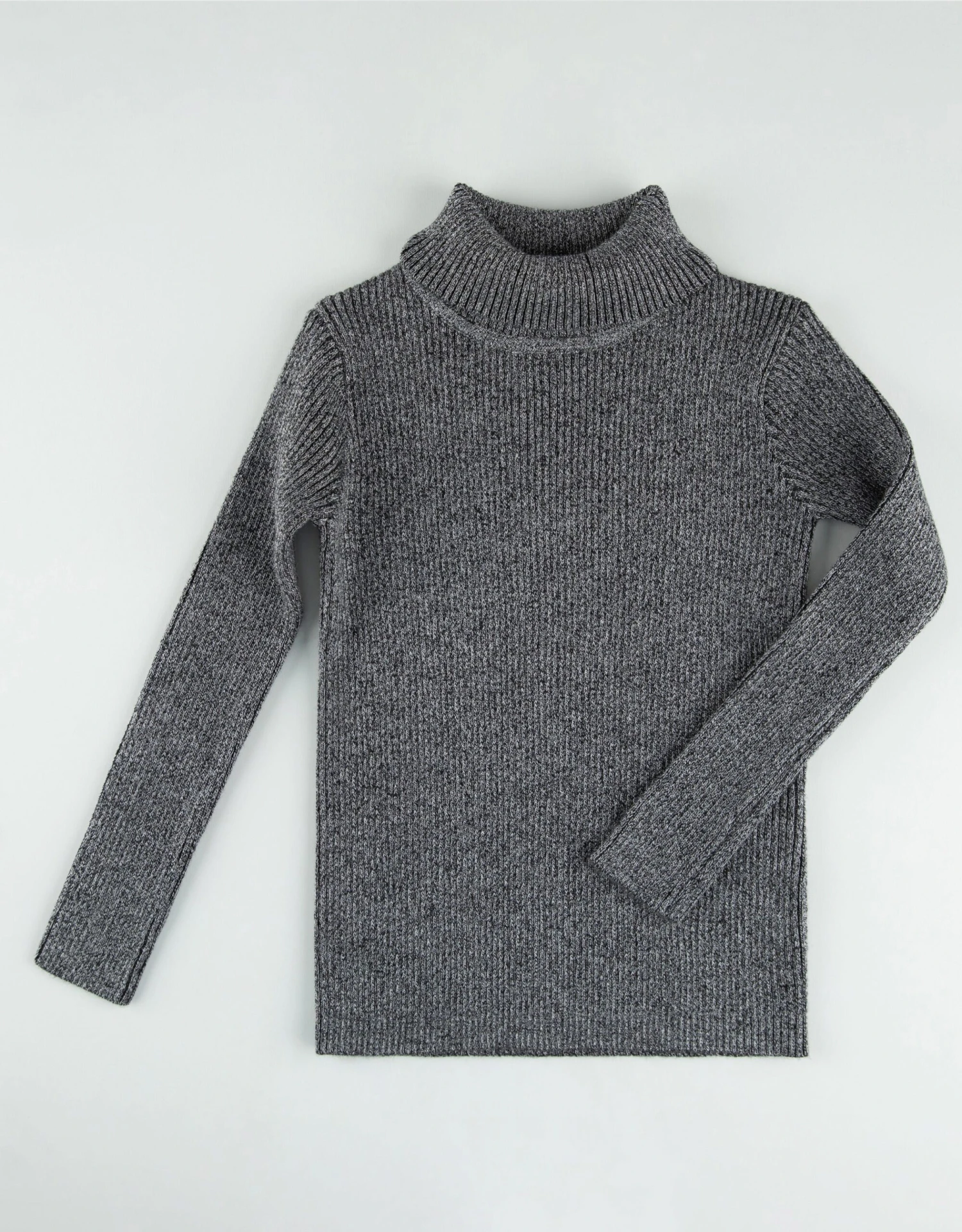 Kids Rib Knit Turtle Neck Sweater Black Heather 1 Kids Rib Knit Turtle Neck Sweater Black Heather