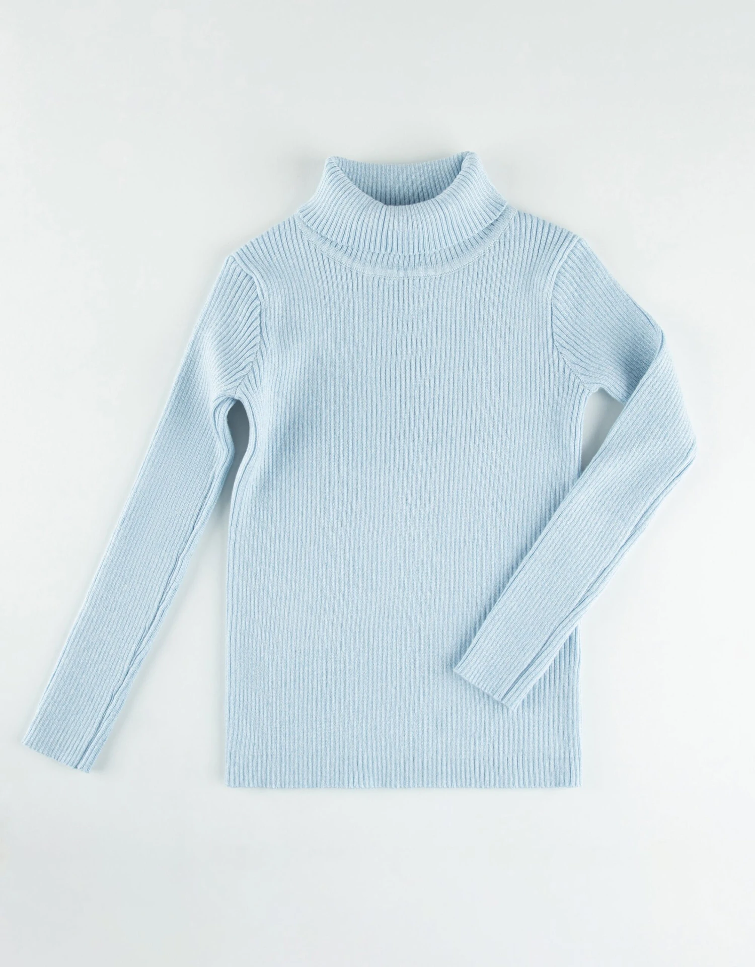 Kids Rib Knit Turtle Neck Sweater Light Blue 1 Kids Rib Knit Turtle Neck Sweater Light Blue