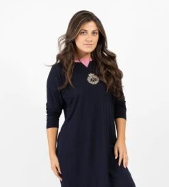 Pull On Sweatshirt Style Nightgown Navy