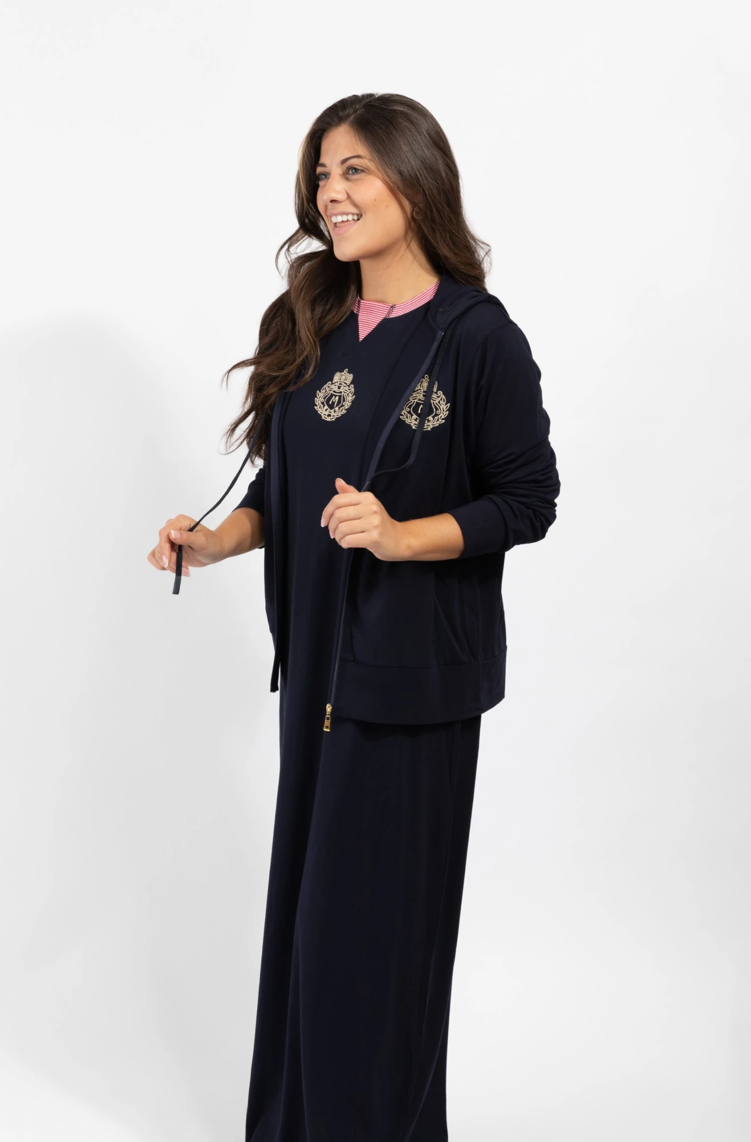 Pull On Sweatshirt Style Nightgown Navy 2 Pull On Sweatshirt Style Nightgown Navy - Image 2