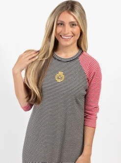 Black And Red Striped Nightgown