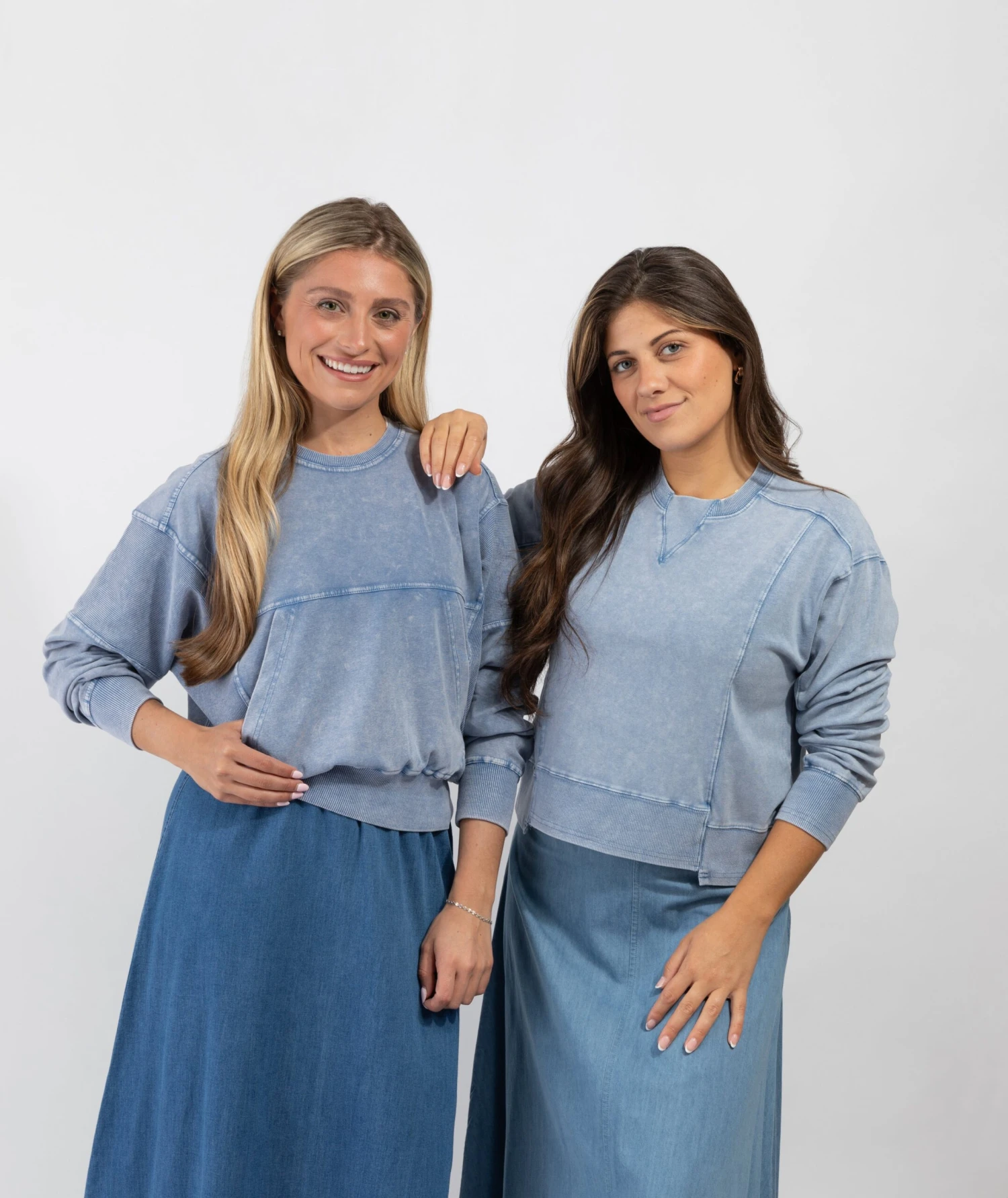 Cactus French Terry Sweatshirt Denim Wash 2 Cactus French Terry Sweatshirt Denim Wash - Image 2