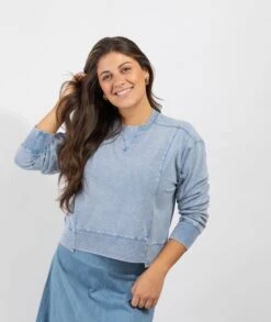 Cactus French Terry Sweatshirt Lt.Blue