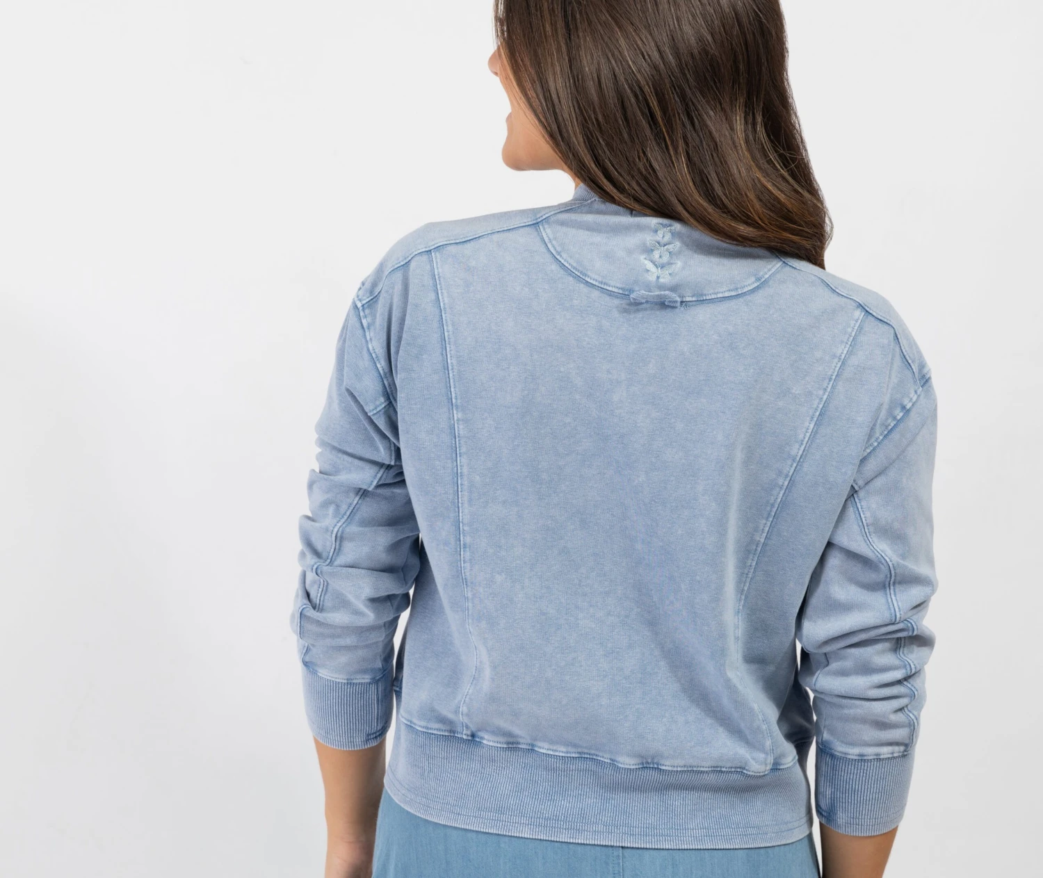 Cactus French Terry Sweatshirt Lt.Blue 2 Cactus French Terry Sweatshirt Lt.Blue - Image 2