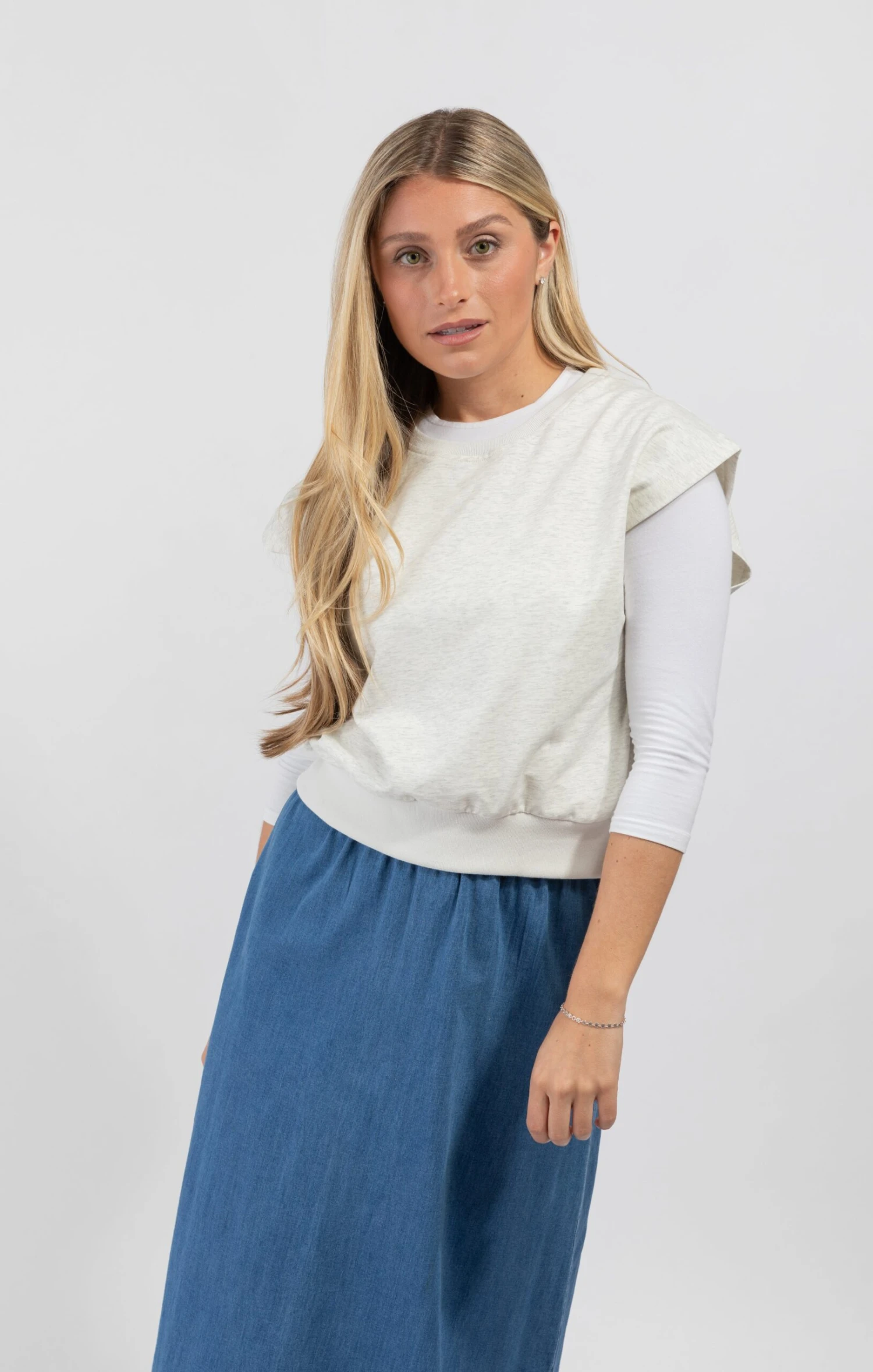 Cotton Sleeveless Vest Grey 2 Cotton Sleeveless Vest Grey - Image 2