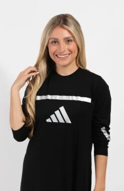 Pull On Nightgown With Sport Motif Black Silver 5 Pull On Nightgown With Sport Motif Black Silver -Fashionable Home Wear image 76