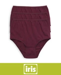 Iris 3-Pack Ultra Comfort Cotton Brief Panties 5 Iris 3-Pack Ultra Comfort Cotton Brief Panties -Fashionable Home Wear iris 1543097.wine