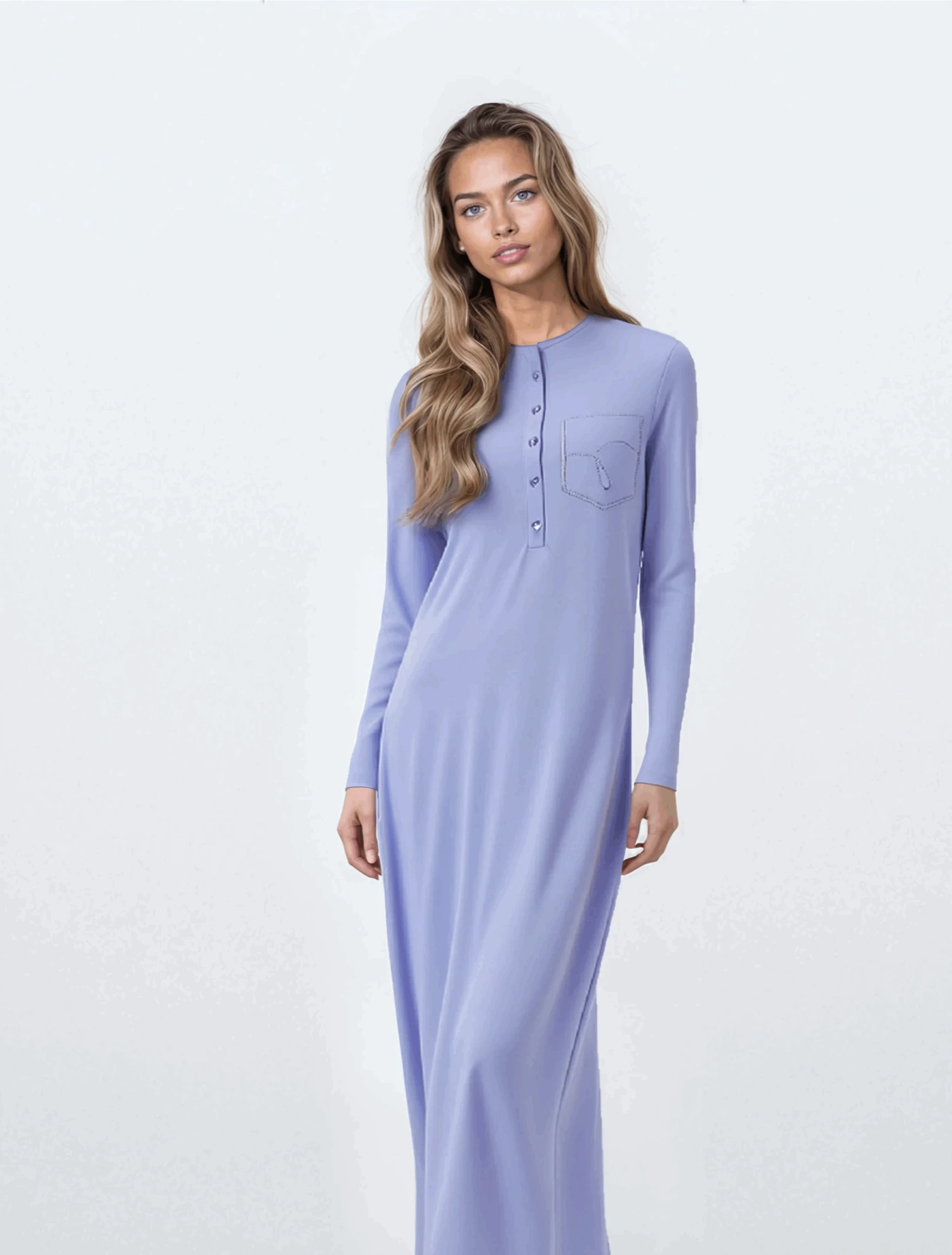 Crimson Pocket Button Down Nightgown 1 Crimson Pocket Button Down Nightgown