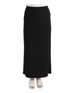 36" Elastic Waist Ankle Length Unlined Jersey Skirt Black