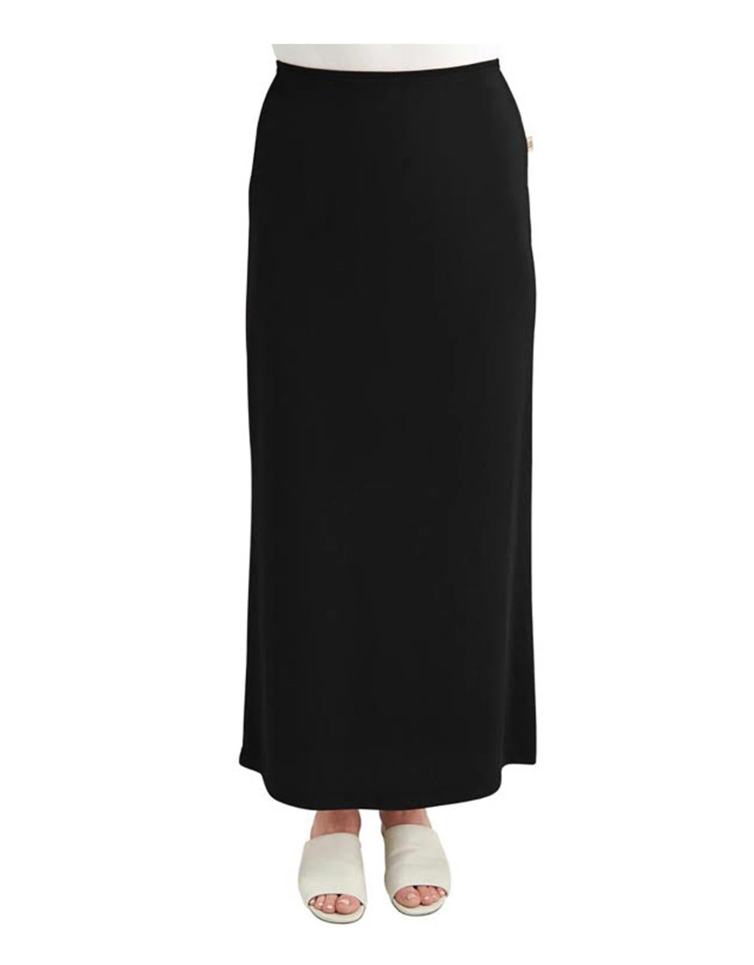 36" Elastic Waist Ankle Length Unlined Jersey Skirt Black 1 36" Elastic Waist Ankle Length Unlined Jersey Skirt Black