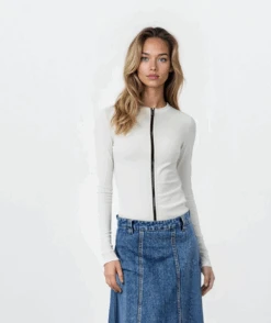 Ribbed Zipper Top