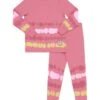 Kids Pima Cotton Striped Tie Dye Legging Playwear Set Pink